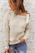 Strapped Cut Out Shoulder Turtleneck Sweater